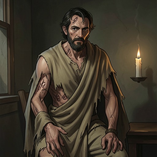 Shem's Fall from Respectability from "Finnegans Wake". This flow traces Shem's portrayal as a socially discredited figure whose bodily abasement coexists with the power to produce and preserve written meaning.