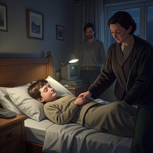 The Child and the Parents from "Finnegans Wake". This flow traces the household bond between the child figures and their parents through night-time scenes, tender care, and shifting family roles.
