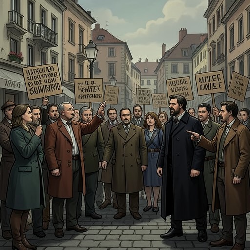 Earwicker's Impeachment from "Finnegans Wake". This flow traces Earwicker's imagined public impeachment as accusation, denial, and communal judgment collide in a civic drama.