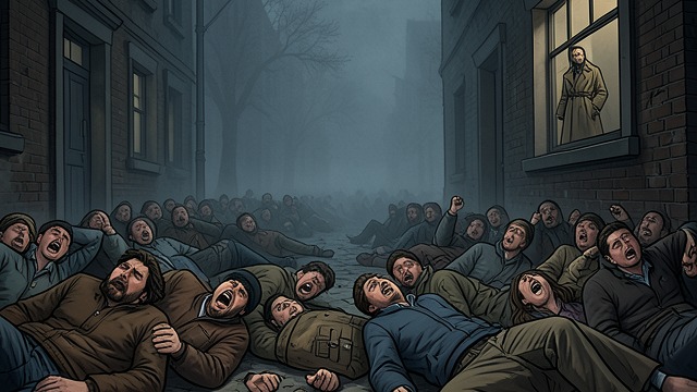 The Ergot Outbreak from "Naked Lunch". A Republic Sickened The effects appear Guests become violently ill and many die over the following days.