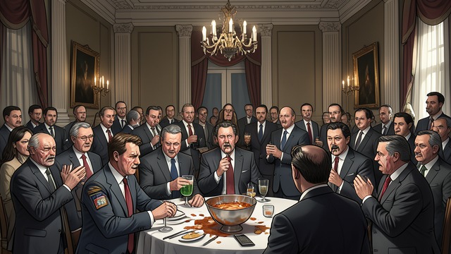 The Embassy Orgy from "Naked Lunch". A Party Disrupted A calculated prank A.J. contaminates the reception punch with Yage, Hashish, and an aphrodisiac, turning a formal embassy gathering into an…