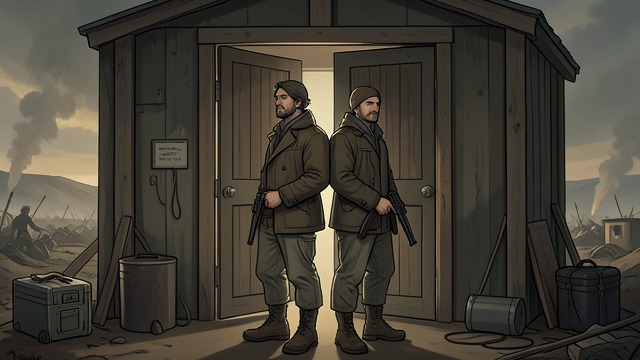 The Last Stand and Escape from "Mr. & Mrs. Smith". The Last Stand and Escape Back-to-back defense The Smiths reach a fortified shed and prepare for a final assault.