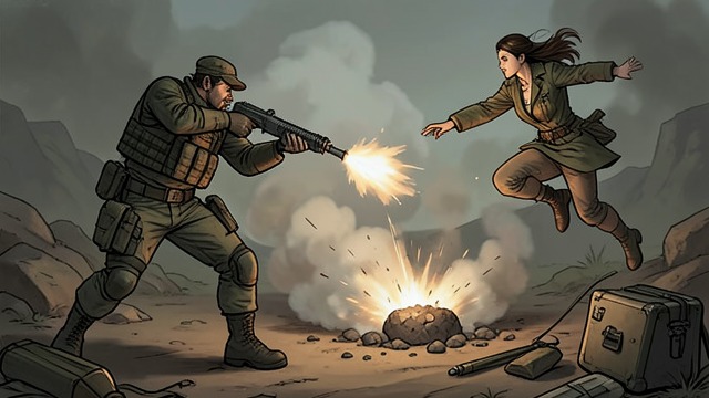 The Rocket Shot from "Mr. & Mrs. Smith". The Rocket Shot A lethal response John sees movement at the mine and fires his Javelin launcher.