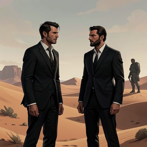 The Rival Assassins from "Mr. & Mrs. Smith". A shared desert assignment reveals that Jane and John are competing agents, transforming marital secrets into an immediate lethal conflict.