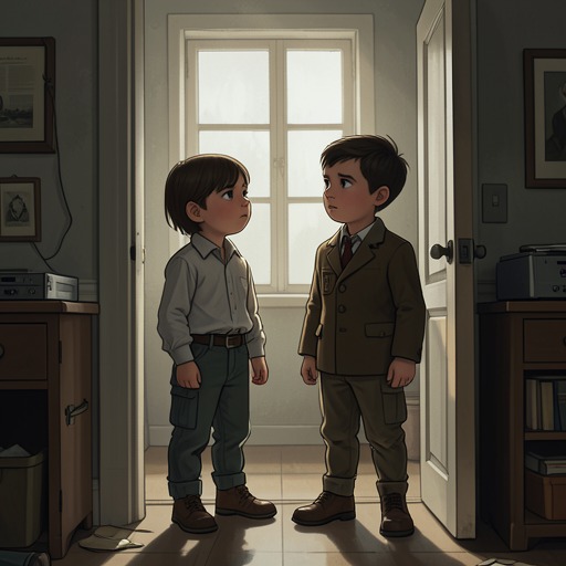 拉海尔与索菲·莫尔短暂而中断的表姐妹情谊,《微物之神》中的场景。这条情感脉络描绘了这对表姐妹之间交织的竞争、好奇与短暂友谊;情谊尚未成熟,便戛然而止。