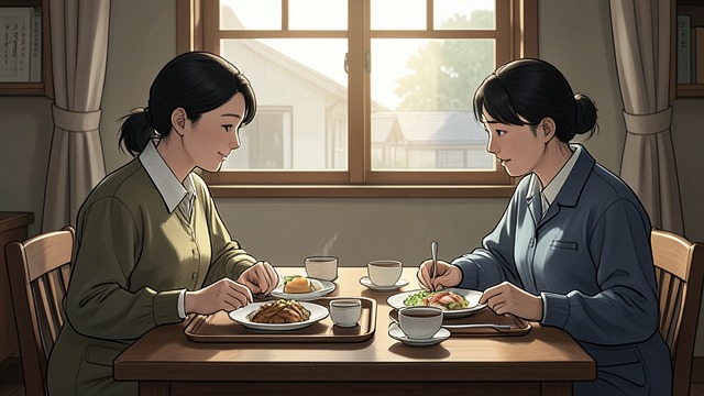 The First Conversation from "Norwegian Wood". A Welcoming Stranger Reiko takes the lead Reiko introduces Watanabe to the sanatorium over lunch and explains its unusual approach to care.