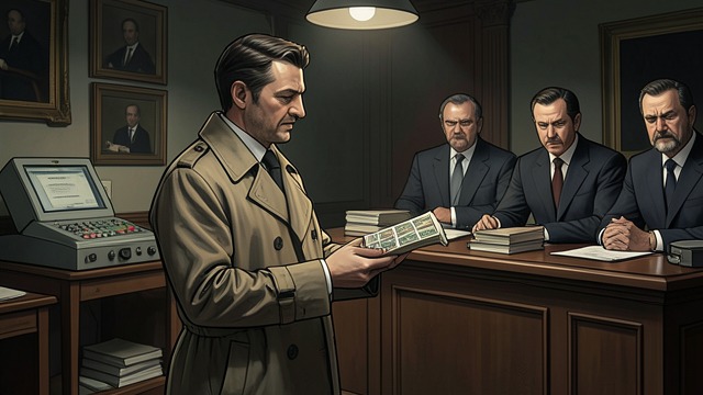 The Hidden Bidder from "The Crying of Lot 49". A Test Deferred A buyer with no name Cohen reports that an unknown client wants to examine the stamps, but the auctioneers refuse the request.