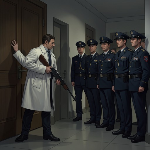 Hilarius’s Broken Penance from "The Crying of Lot 49". Dr. Hilarius’s hidden past and present paranoia expose the violence beneath his therapeutic authority and culminate in an armed standoff.