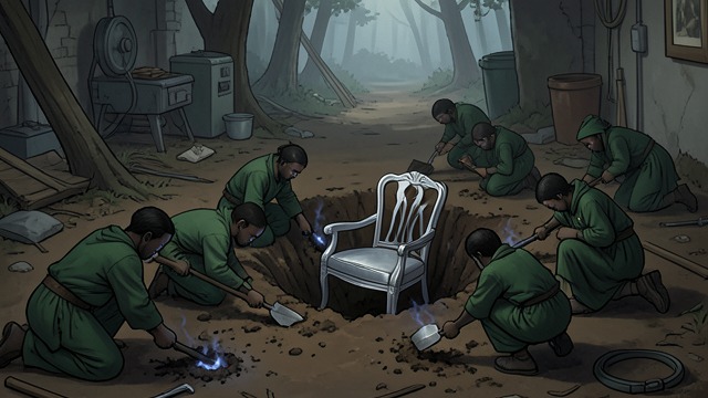 The Planned Breakout from "The Silver Chair". An Army Beneath the Fields Invasion prepared The Queen of Underland’s gnomes dig toward the surface to create a route into Narnia.