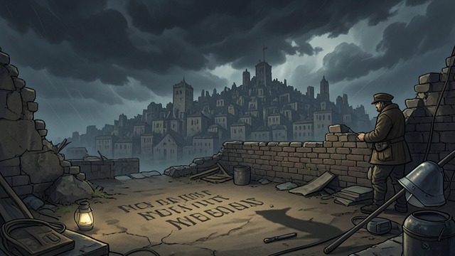 误读石刻铭文,《银椅》中的场景。踏过铭文 隐藏的地标 旅人穿过巨人废城,却没有意识到城中的壕沟与城墙构成了“在我之下”这句铭文。 寒冷、疲惫,以及对哈方的思念,都使吉尔没有注意到这个征兆。 危险过后才领会 一场梦与显露出来的城池轮廓,揭示了众人此前错过的信息。 他们的路线虽无意间遵从了铭文,领会却来得太迟。
