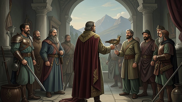 The Message from Aslan from "The Silver Chair". The King Turns Homeward A promise of reunion Glimfeather reports that Aslan has turned Caspian X back from his voyage.