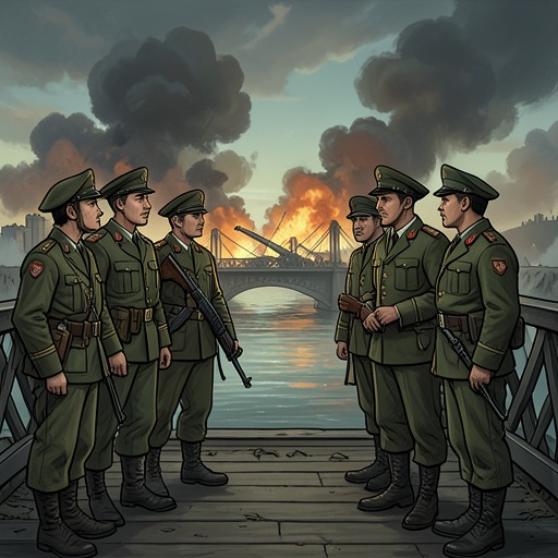 The Bridge’s Changing Meaning from "For Whom the Bell Tolls". This flow traces how the bridge shifts from a military target into a symbol of loyalty, danger, and the Republic’s uncertain future.