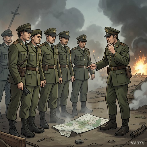 Bureaucracy Versus Urgency from "For Whom the Bell Tolls". This flow traces how suspicion and command hierarchy delay useful information during a moment when military time is running out.