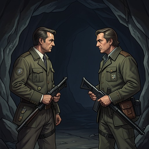 Pablo and Jordan’s Uneasy Alliance from "For Whom the Bell Tolls". This flow traces the transition from open hostility to tactical cooperation between Jordan and Pablo, without resolving their opposing instincts.