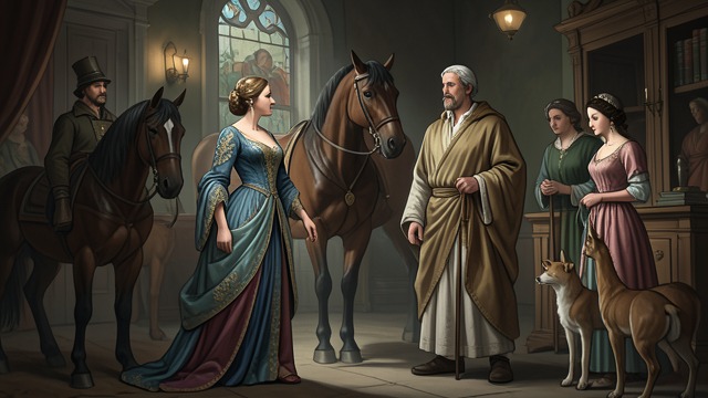 A Visit from the Prince from "The Horse and His Boy". The road reconnects A changed visitor Cor reaches the Hermit’s enclosure in princely dress and announces himself to Aravis.