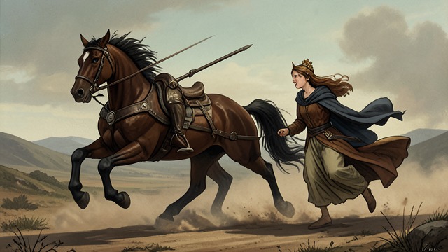 The Raced Fear from "The Horse and His Boy". A frightened war horse Lions on the road When lions roar in pursuit, Bree runs at full speed but admits that he is afraid.