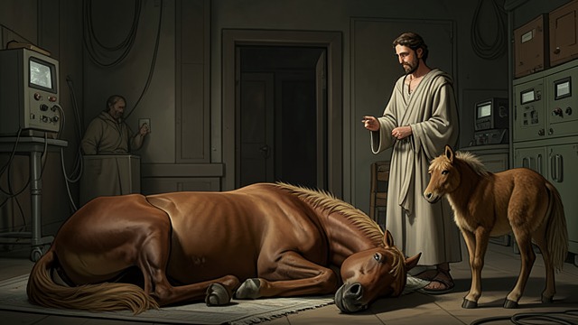 Bree’s Quiet Reckoning from "The Horse and His Boy". A horse faces himself Shame at the wall Bree lies turned away from the others and says he will return to Calormen.