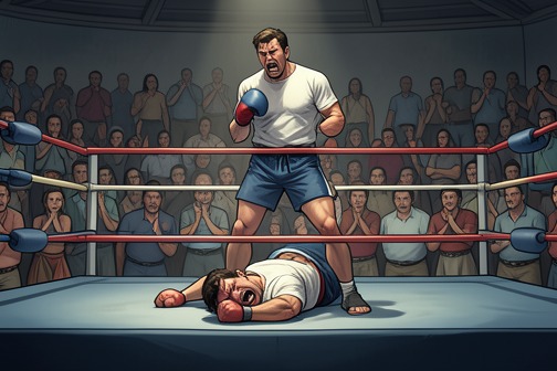The boxing match arranged by Antonio Ochoa from "Los pacientes del doctor García". The boxing match arranged by Antonio Ochoa is a rigged military contest that Adrián Gallardo experiences as the crowning achievement of his life.