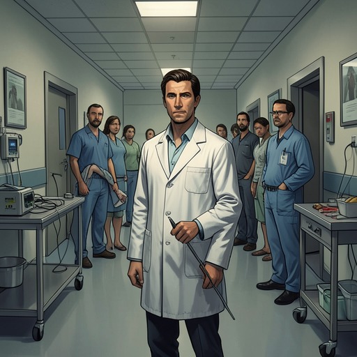 The Doctor’s Three Identities from "Los pacientes del doctor García". This flow traces Guillermo García Medina’s passage from wartime surgeon to hunted survivor and secret doctor under successive identities.