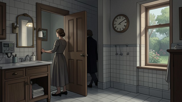 A Door That Sticks from "Partners in Crime". A Door That Sticks A Physical Anomaly A connecting door briefly seems locked while Elise is working in Lady Laura's bathroom.
