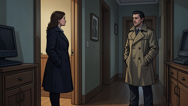 A Partner's Warning from "Partners in Crime". A Partner's Warning The Door Detail Tuppence warns Tommy that Elise's behavior and long journey to the office do not fit a simple servant interview.