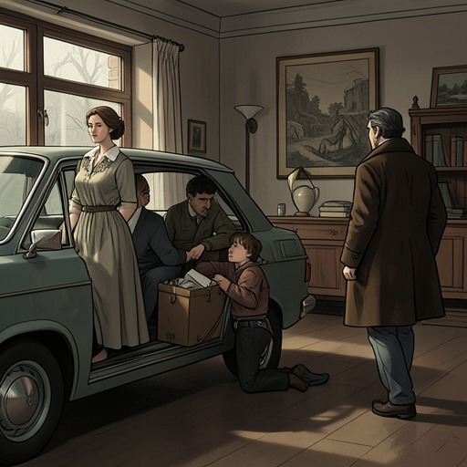 The Red House Treasure Hunt from "Partners in Crime". This flow tracks how a haunting hoax drives an impoverished household from its home while the Beresfords decode an old woman's hidden fortune.