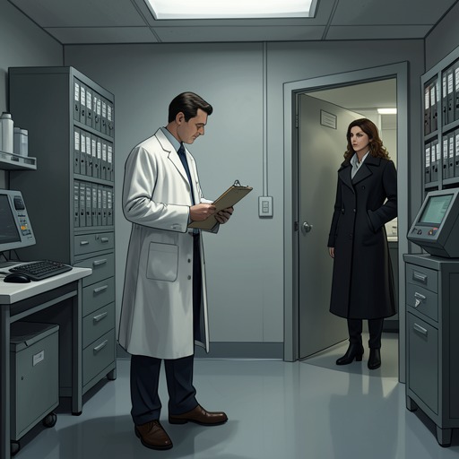 The Affair of the Sinister Stranger from "Partners in Crime". This flow traces a staged medical inquiry that becomes a test of the agency's loyalty to its instructions and its ability to detect an impostor.