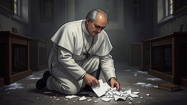 Relief at the Result from "Conclave". Relief at the Result The cup passes elsewhere Benítez wins, and Lomeli tears up the notes he had drafted for a possible papal address.
