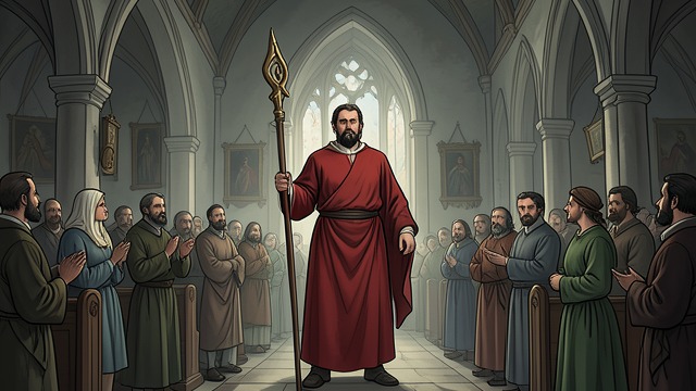 The Dean’s Vestments from "Conclave". The Dean’s Vestments A weight placed on the body Lomeli dons the red chasuble, mitre, and crozier for the Mass.