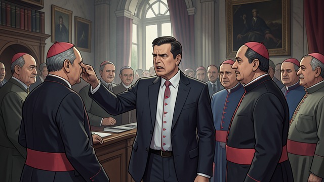 A Vote Against Himself from "Conclave". A Vote Against Himself The first tally Lomeli votes for Aldo Bellini, yet receives five votes himself.