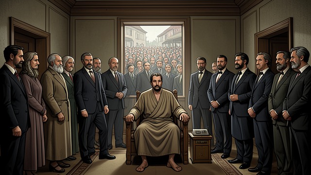 The Unadorned Winner from "Conclave". The Unadorned Winner A small figure elected Benítez remains seated and bowed in prayer while the College applauds.