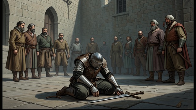 Worship Requires Mercy from "Le Morte d'Arthur". Honor Beyond Victory A defeated knight asks mercy Arthur’s code warns against cruelty and requires knights to spare those who ask.