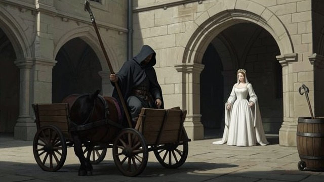Rescue and Renewed Intimacy from "Le Morte d'Arthur". A Champion Rescues the Queen A dangerous journey Launcelot rides in a cart to reach Guenever, accepting public shame to save her.