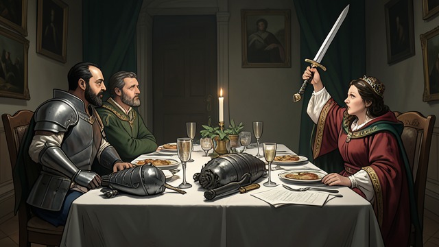 The Poison Accusation from "Le Morte d'Arthur". Suspicion Spreads Again A knight dies at dinner Patrise is poisoned, and Mador accuses the queen.