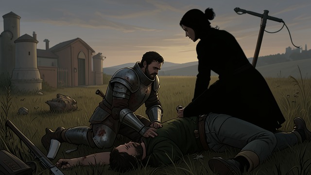 Gareth’s Chosen Mercy from "Le Morte d'Arthur". Victory Does Not Require Cruelty A defeated enemy pleads The Red Knight asks for mercy after losing the battle.