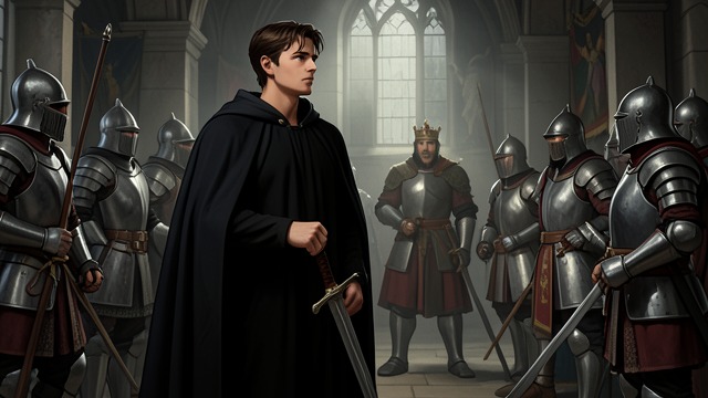 The Queen’s Family at Court from "Le Morte d'Arthur". A Place in the Fellowship Kin enter the court Mordred appears among the family and knights surrounding Arthur.