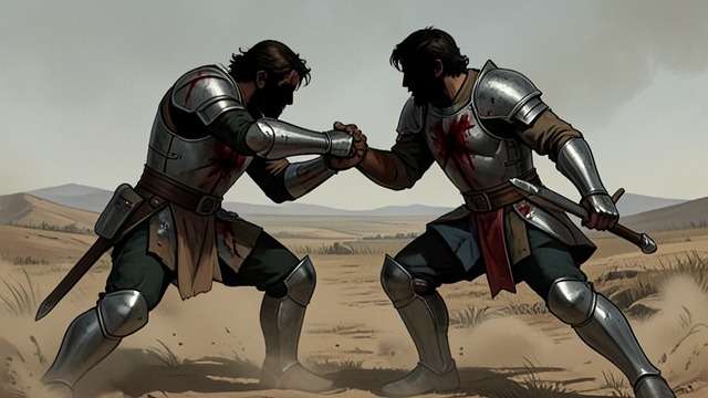 Brothers in One Tomb from "Le Morte d'Arthur". Recognition Comes Too Late A battle without knowledge Balin and Sir Balan meet in altered circumstances and fight without recognizing each other.