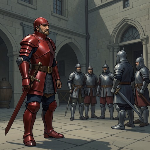 The Red Knight Gareth Opposes from "Le Morte d'Arthur". This flow traces the Red Knight’s siege, brutal customs, defeat by Gareth, and eventual submission to Arthur’s court.