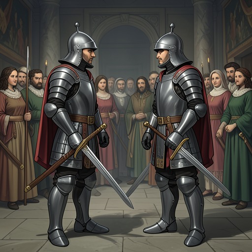 Tristram and Launcelot’s Friendship from "Le Morte d'Arthur". This flow traces the two knights’ admiration, mutual aid, moments of conflict, and continuing bond across the larger collapse of the court.