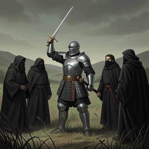 From Combat to Penance from "Le Morte d'Arthur". This flow traces the book’s movement from battles for lands and honor toward confession, spiritual trials, and penitential endings.