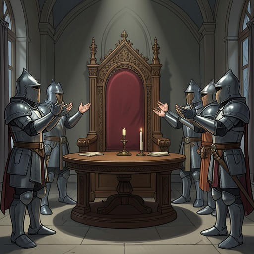 A Kingdom Built on Oaths from "Le Morte d'Arthur". This flow traces how sworn agreements organize the realm, how characters exploit or honor them, and how broken promises erode trust.