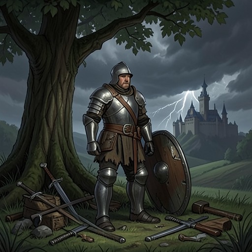 The Search for Sir Launcelot from "Le Morte d'Arthur". This flow traces the search for the missing Launcelot, the evidence left behind by his adventures, and the recovery of his identity after madness.