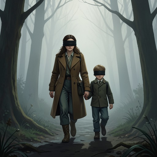 The River Family from "Bird Box". This flow traces the emerging partnership between Malorie and her children as they navigate danger together.