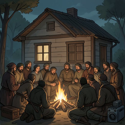 From Isolation to Community from "Bird Box". This flow traces the contrast between Malorie’s sealed household and the collective life she encounters at Tucker.