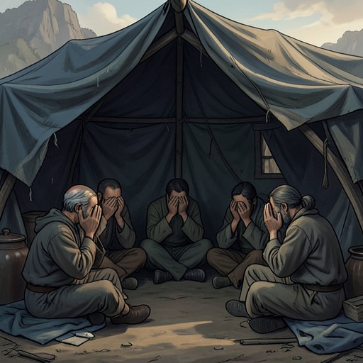 The Riverbridge Refuge from "Bird Box". This flow traces the refuge’s evolution from an improvised shelter into a community that collapses under internal division.