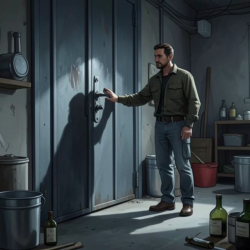 The Water and Supply Crisis from "Bird Box". This flow traces the refuge’s dependence on finite supplies and its gradual attempts to regain resources.