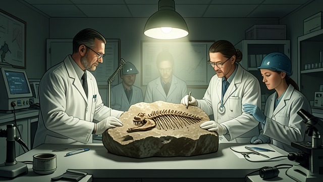 陨石骗局,《骗局》中的场景。化石改变一切 惊人的宣称 在米尔恩冰架美国国家航空航天局穹顶基地,瑞秋·塞克斯顿看见岩石中嵌着一块化石。科基·马林森和迈克尔·托兰解释说,这个样本似乎显示了一种来自地球之外的古老生物。 这一宣称将一场人为策划的美国国家航空航天局胜利变成了具有世界历史意义的公告。