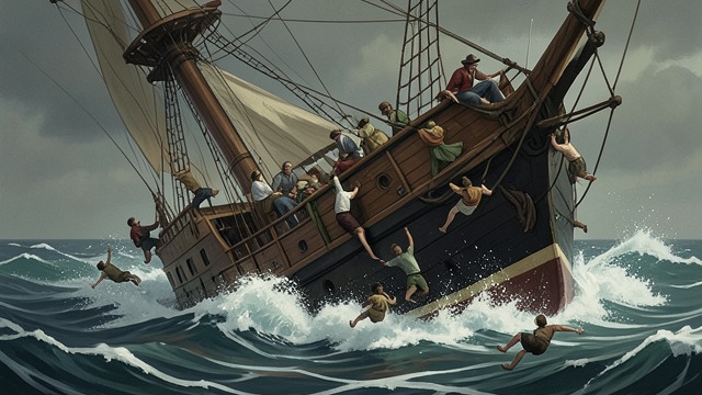 The Stern Gives Way from "Deception Point". The Stern Gives Way An anchor lever changes the ship Tolland releases and then abruptly locks the Goya’s anchor spool.