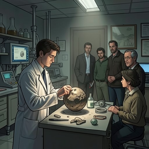 The Meteorite Hoax from "Deception Point". This flow follows the staged discovery from a politically useful scientific triumph to an exposed fraud and the public reckoning that follows.