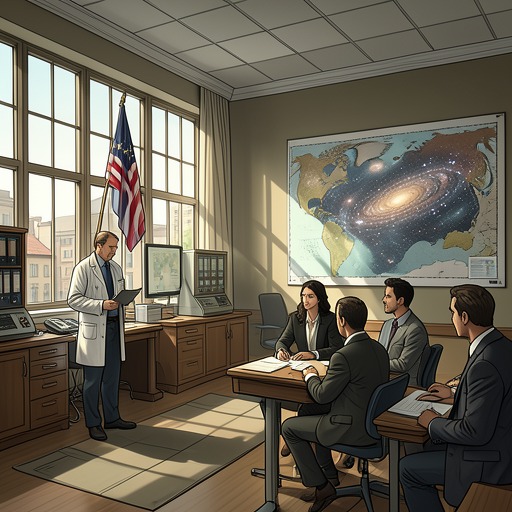NASA and the State from "Deception Point". This flow examines the clash between NASA’s scientific independence, intelligence demands for secrecy, and political efforts to control the agency’s future.